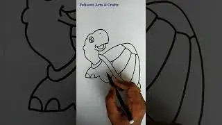 DAY-72#shorts#How to Draw a Tortoise#Easy Tortoise Drawing #Outline Drawing#youtubeshorts#viral
