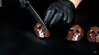 Cutting Chocolate Masks in Slow Motion = ASMR Satisfaction 🎭✨
