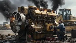Caterpillar Dozer Seized Engine Full Repair & Restoration Process