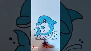 How to Draw a Cute Dolphin 🐬🎨