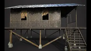 3ds Max Substance Painter Wood House Modeling and Texturing