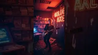 #DreamScreenAI Woman playing guitar inside an abandoned video game store #nostalgia