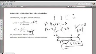 Domain of a rational function - interval notation