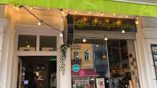 Coffee and bagel house in Schoneberg area, Belziger Street in Berlin, Germany.