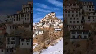 Peaceful Key Monastery #reels #nature #monastery #travel #snow