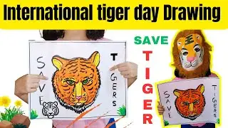 International tiger day Drawing poster/Drawing Posters for International Tiger Day/easy poster