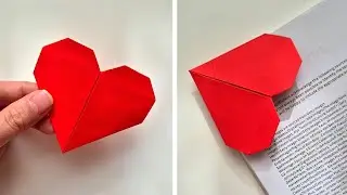 DIY Cute Paper Heart Bookmark 📚 | Easy Origami Tutorial for Beginners | handmade bookmark ideas 
