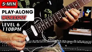 Best 5-min Play-Along Intermediate Guitar Warm-up Picking 110BPM #guitar #practice #warmup