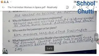Kalpana Chawla: The First Indian || Questions And Answers || English || #english @schoolchutti