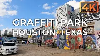 Graffiti Park East of Downtown in Houston, Texas, USA, an UltraHD 4K Real Time Driving Tour.