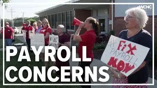 Gaston County employees hold rally, walk-in at Monday's Board of Education meeting