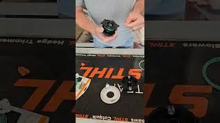 how to re-line a stihl weed wacker #stihl #educational #howto #landscape #new