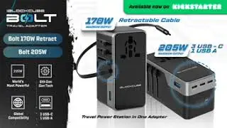 Bolt 205W and 170W | Travel Adapter with Retractable Cable