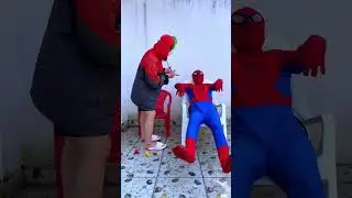 Startled by the alarm clock #shorts #funny #trending #spiderman