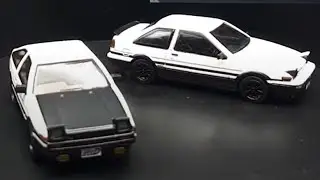1/64x2 compare Toyota Trueno AE86 initial D by Modeler's vs. Time Micro , diecast car model review