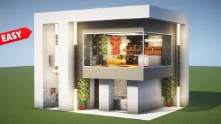 Easy Way to Build a Modern House in Minecraft | Tutorial with Interior #9