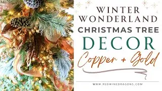 Warm Copper and Gold Winter Wonderland Christmas Tree Decor