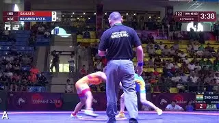 Round 3 WW - 46 kg: D. SANJU (IND) v. K. BILIMBEK KYZ (KGZ)