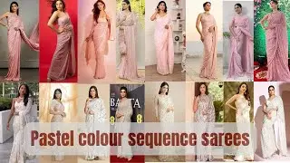 Sequence sarees in pastel colours// Latest stunning party wear sequence sarees// @bluebereofficial