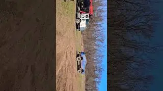 MudStang Pulling Log Truck #ford #bigblock #mustang #mud #stuck #fyp #460 #viral #offroading #adip