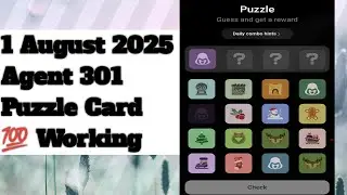Agent 301 puzzle 1 August | Agent  301 Daily puzzle 1 August | agent 301 today Combo