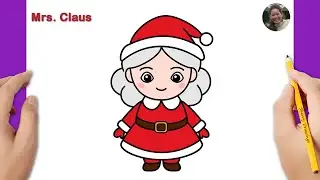 How to draw Mrs Claus easy | Christmas drawing | How to draw Christmas stuff