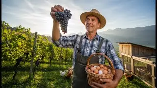 A Peaceful Day in Switzerland: Grape Harvesting, Egg Collecting & European Farm Life