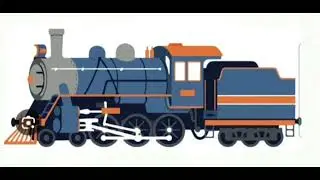 Steam train puffing animation with shining time station theme.