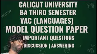 VAC Languages | Model Question Paper | Important Questions | BA 3rd Semester | FYUGGP |