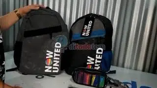 MOCHILA FEMININA MASCULINA ESCOLAR DO NOW UNITED KIT CONJUNTO JUVENIL ESTOJO DUPLO IMPERME&Aacute;VEL COSTA