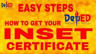How to get INSET CERTIFICATE || Easy Steps