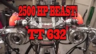 2500 HP Beastly Mirror Turbo 632 BBC from NRE!  More glowing red headers than Santa could use!