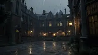 Old Castle Ambience in Rainy Victorian London - Autumn Dark Academia