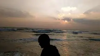 Sunset early morning on Velankanni beach