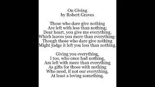 On Giving by Robert Graves