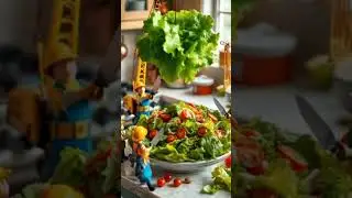 🥗 Tiny Workers,Big Salad👷&zwj;♂️#miniature #salad#shorts