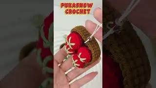 Crochet mini tomato tray  #crochettutorial #crochetkeychain