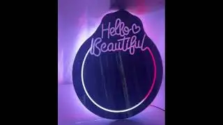 Where to custom mirror wall light sign? #mirrorlight #walllights #mirrorart #hellobeautiful