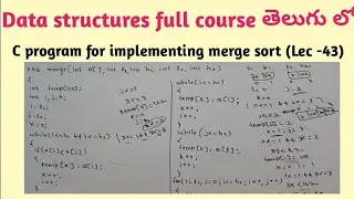 program for implementing merge sort in data structures | sorting programs