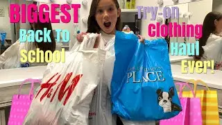 HUGE BACK TO SCHOOL TRY-ON CLOTHING HAUL | H&M, BOSVOCS, THE CHILDREN&rsquo;S PLACE, TJMAXX + MORE!!