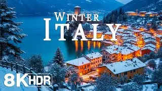 Italy in Winter 8K ❄️ Silent Dolomites, Snowy Lake Como & the Whisper of Alpine Villages