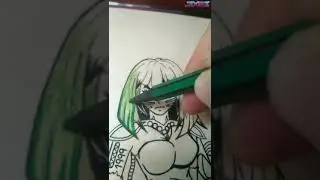Dibujo de chica cyborg