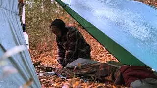 Winter Tarp Camping and Cave Exploration