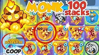 MONK 100 Stacks is INSANE = 55.3 Million Crit Damage! COOP Rush Royale