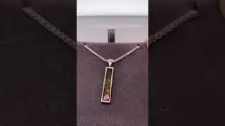 Ammolite Silver Pendant with a Rectangle Gemstone PN E20664