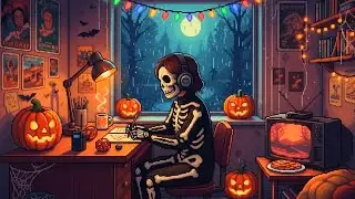 Skeleton Study Room 💀 Halloween beats to relax/study to 🎃