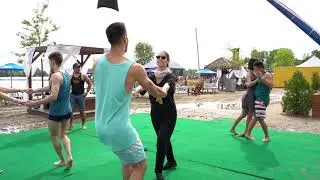 Chuky and Olaya outdoor social dancing at beachclub GYZO 2019
