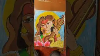 Maa Saraswati painting #shorts #art #drawing  #saraswati