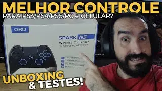 Unboxing e teste do controle SPARK N5 da QRD - Controle que funciona no PS3/PS4/PS5*/PC e Celular!