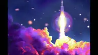Fate Amenable To Change, space rocket launch art painting by A Burrows